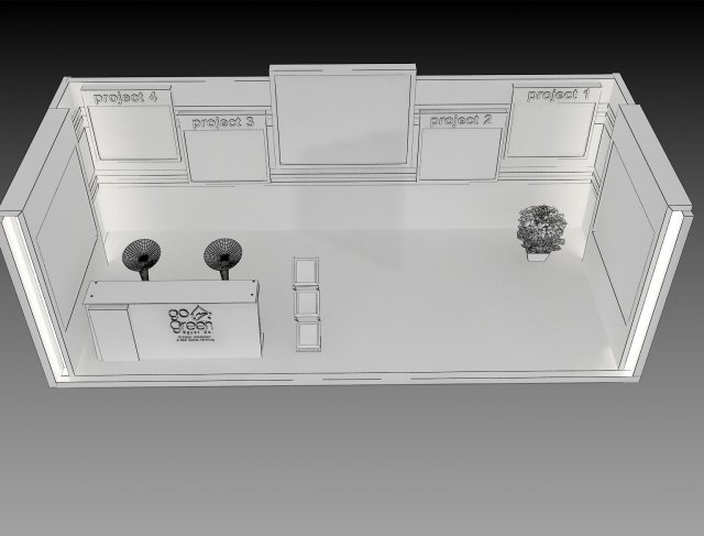 booth exhibition stand a419a 3D Model in Exhibit 3DExport