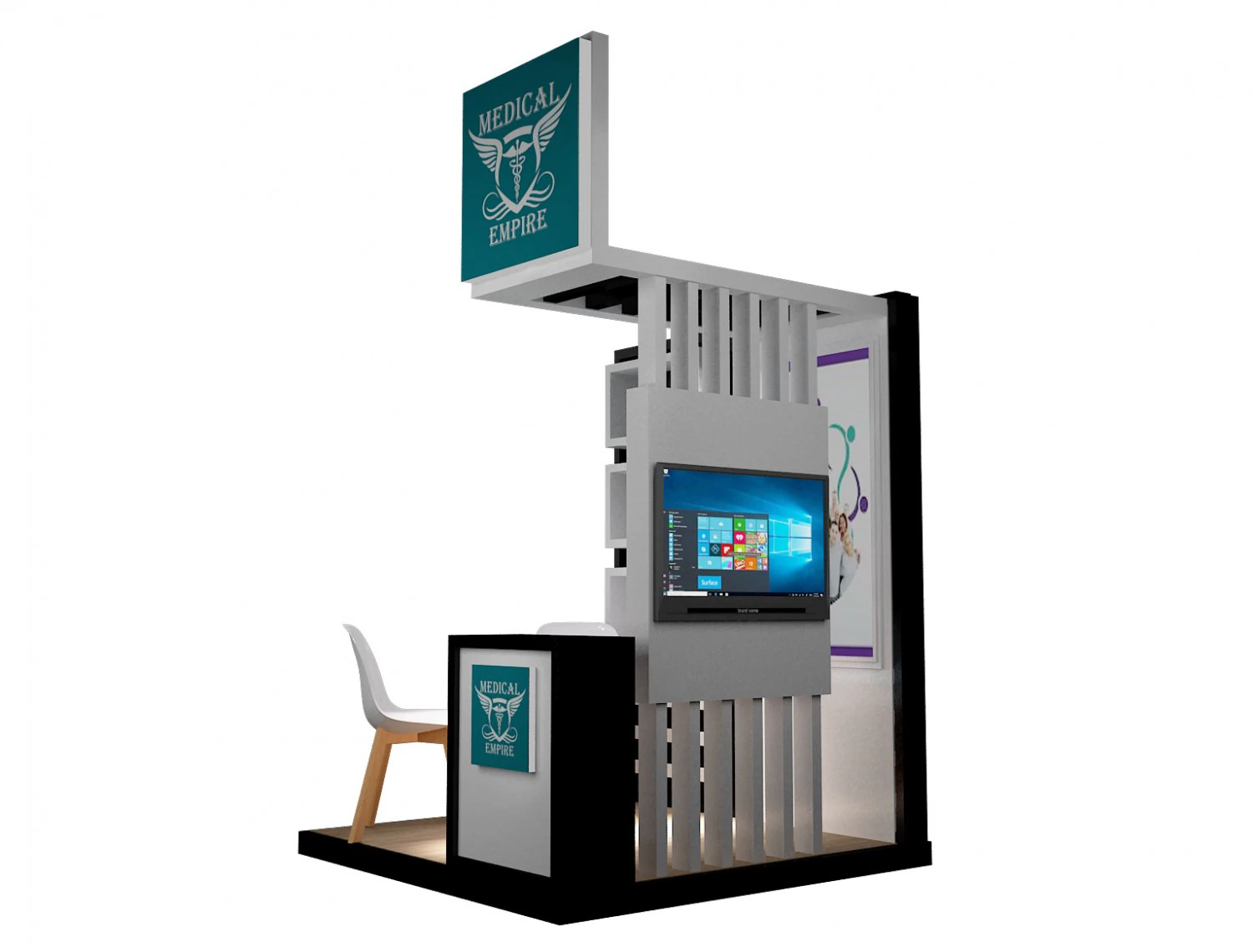 booth exhibition stand a218 3D Model .c4d .max .obj .3ds .fbx .stl .blend 