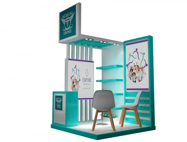 booth exhibition stand a220 3D Model .c4d .max .obj .3ds .fbx .stl .blend 