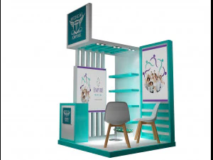 बूथ प्रदर्शनी स्टैंड a220 3D मॉडल