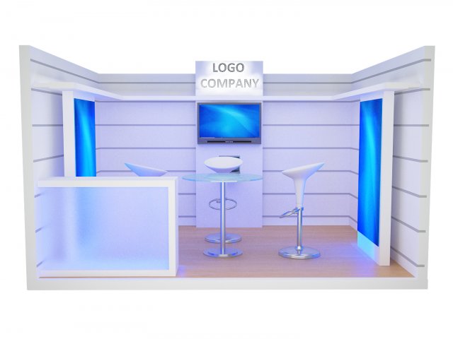 booth exhibition stand a405c 3Dモデル .c4d .max .obj .3ds .fbx .stl .blend