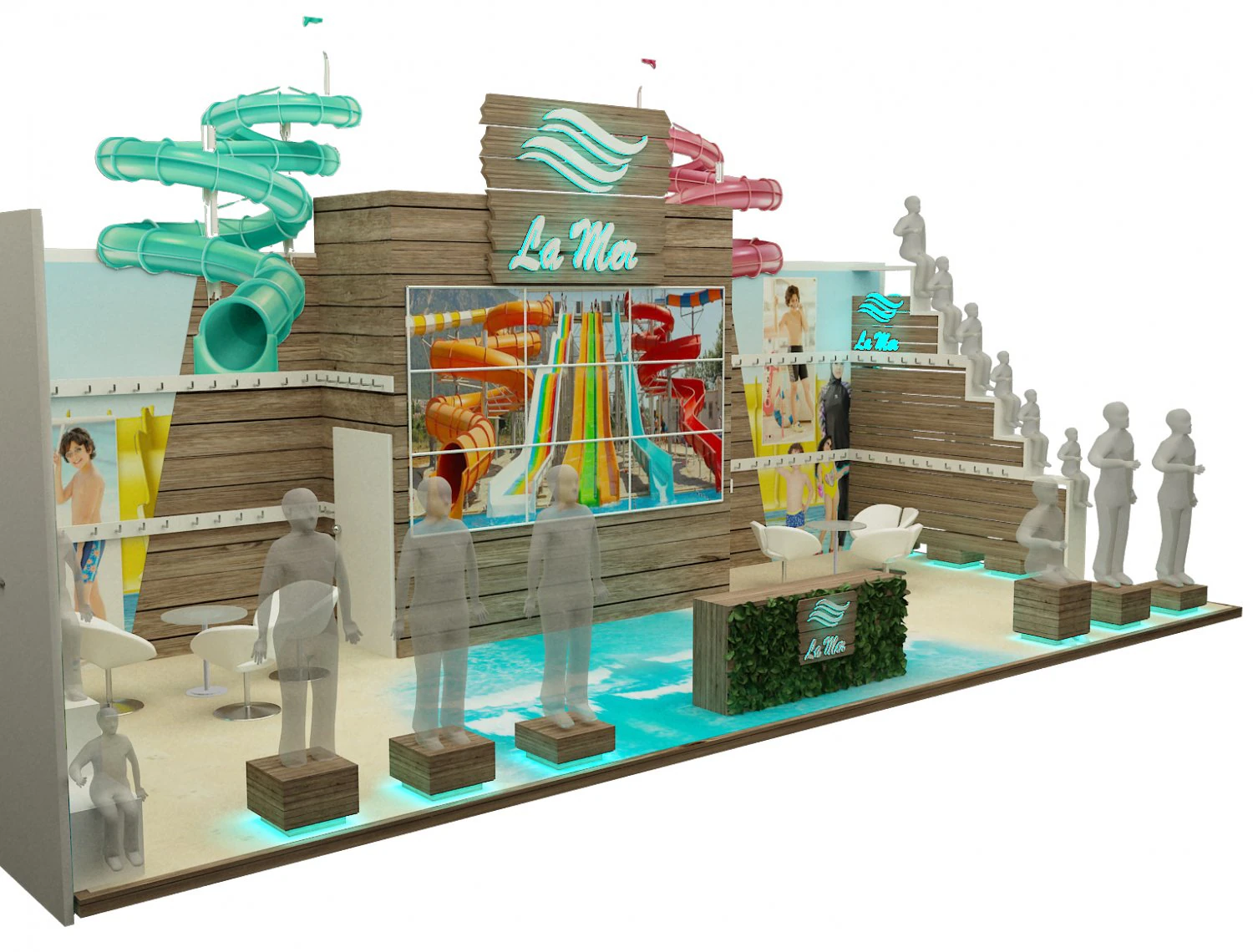booth exhibition stand a221b 3D Model .c4d .max .obj .3ds .fbx .stl .blend 