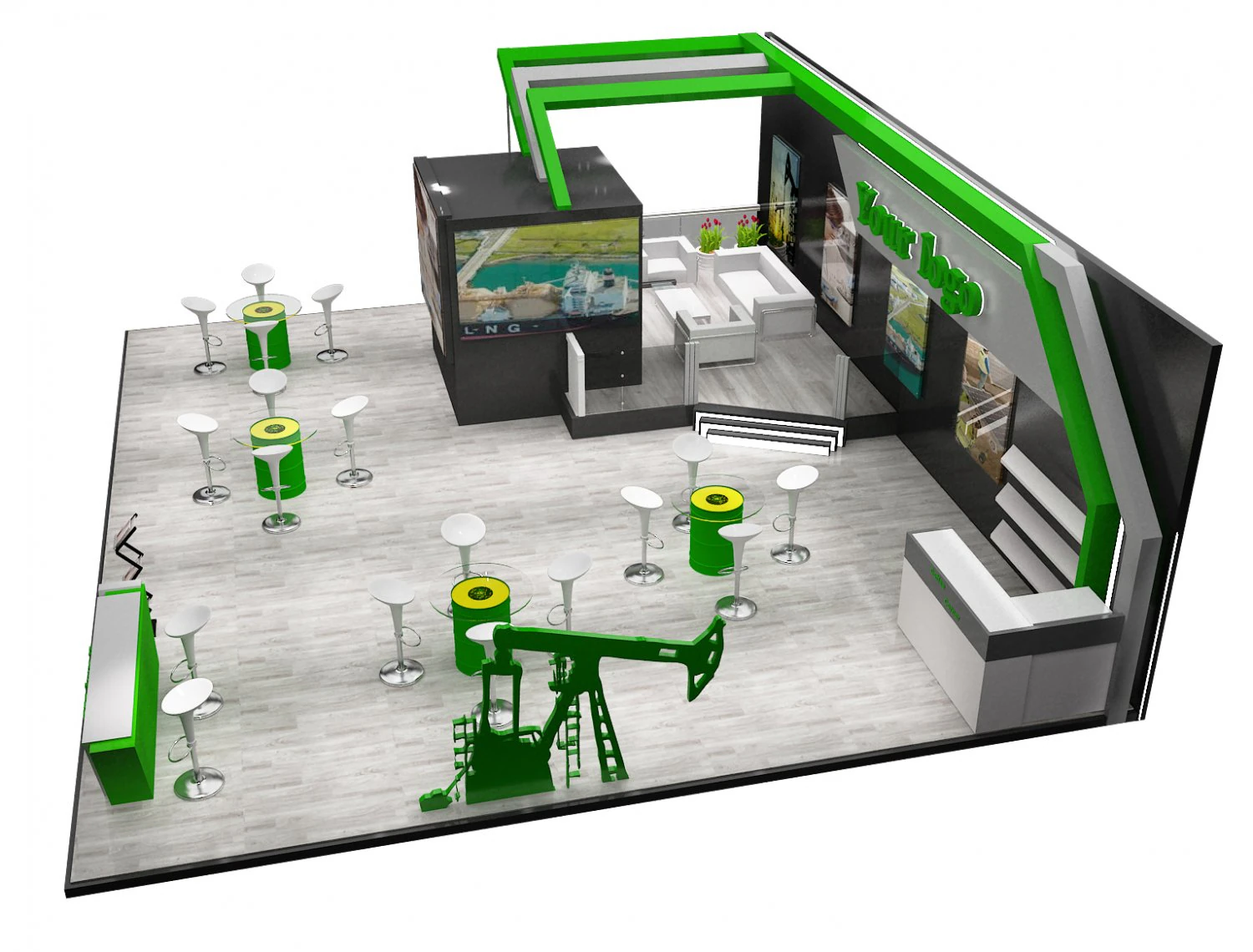 booth exhibition stand a226 3D Model .c4d .max .obj .3ds .fbx .stl .blend