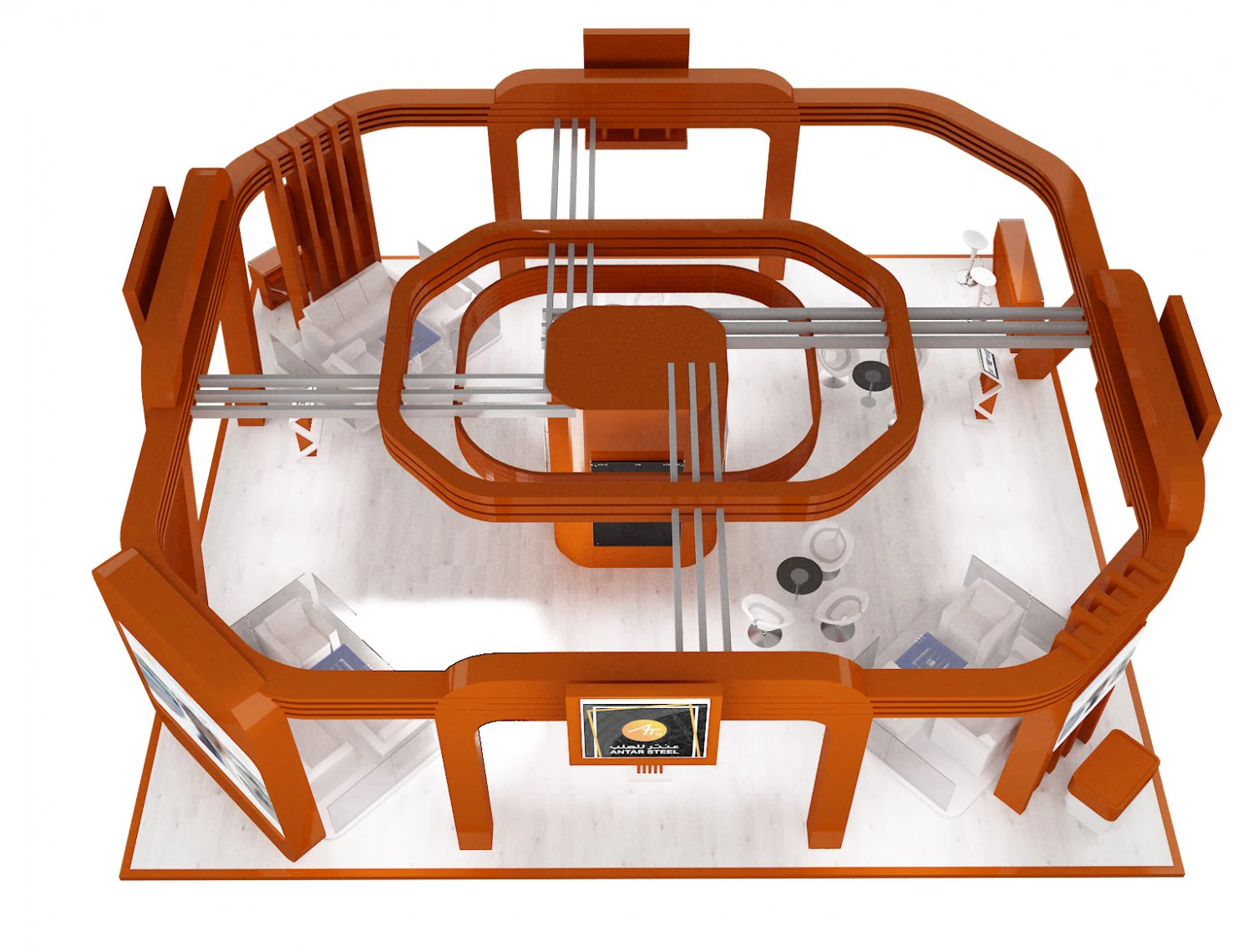 booth exhibition stand a236 3D Model .c4d .max .obj .3ds .fbx .stl .blend