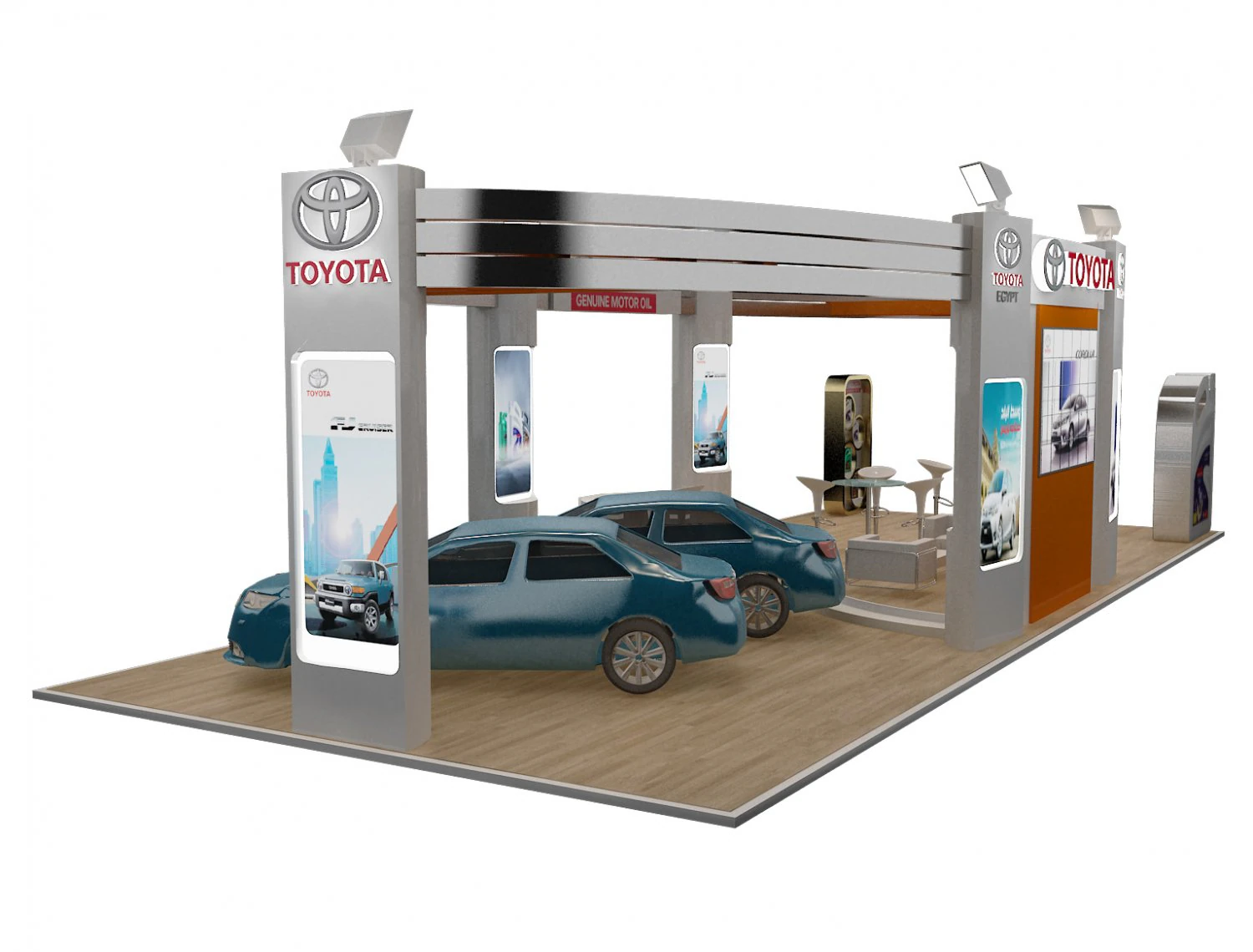 booth exhibition stand a225b 3D Model .c4d .max .obj .3ds .fbx .stl .blend