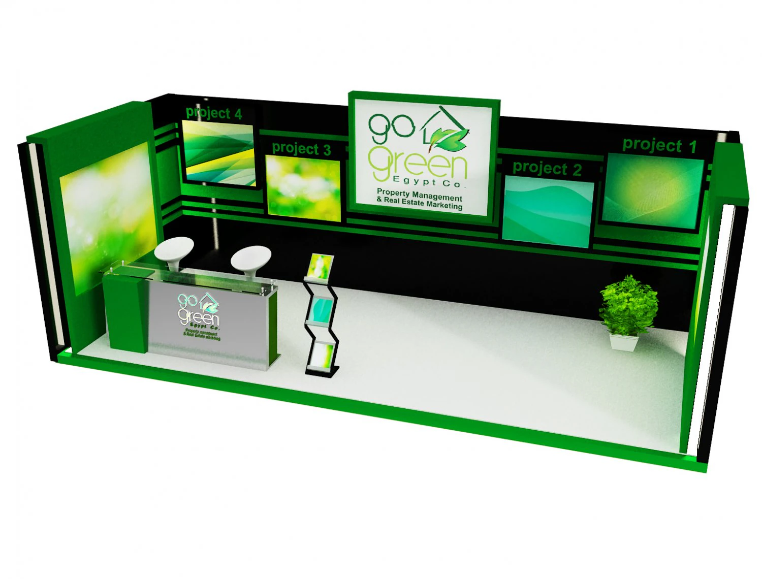 booth exhibition stand a419b 3D Model .c4d .max .obj .3ds .fbx .stl .blend 
