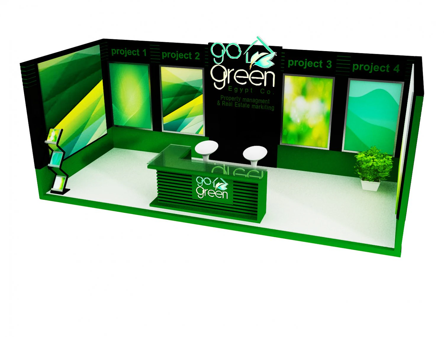 booth exhibition stand a419c 3D Model .c4d .max .obj .3ds .fbx .stl .blend 