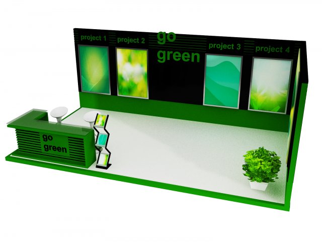 booth exhibition stand a419d Modelo 3D .c4d .max .obj .3ds .fbx .stl .blend 