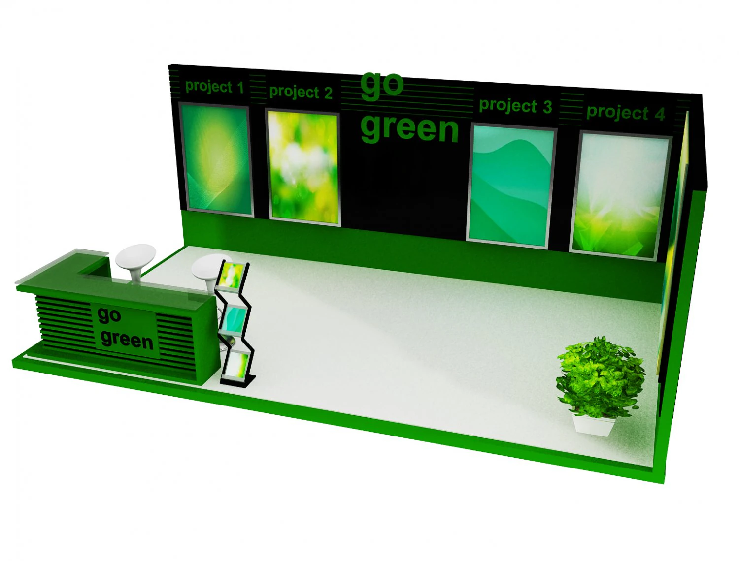 booth exhibition stand a419d 3D Model .c4d .max .obj .3ds .fbx .stl .blend