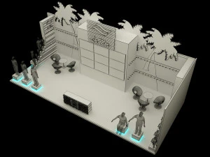 booth exhibition stand a221a 3D Model