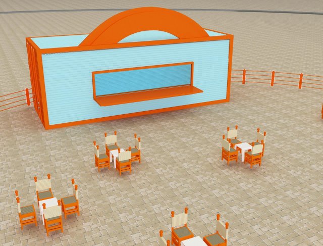 booth exhibition stand a217 3D Model .c4d .max .obj .3ds .fbx .stl .blend 