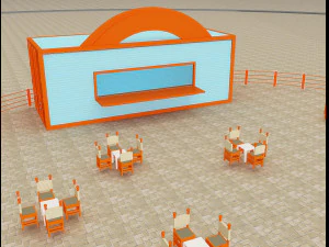 बूथ प्रदर्शनी स्टैंड a217 3D मॉडल