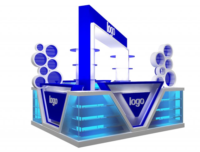 booth exhibition stand a207 Modelo 3D .c4d .max .obj .3ds .fbx .stl .blend 