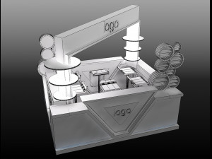 booth exhibition stand a207 Modelo 3D