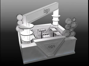 booth exhibition stand a207 3D Model