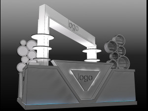 booth exhibition stand a207 Modelo 3D