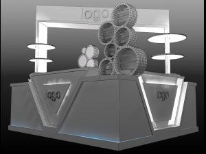 booth exhibition stand a207 Modelo 3D