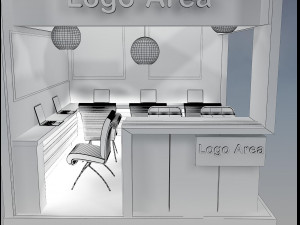 booth exhibition stand a214 Model 3D