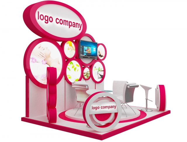 booth exhibition stand a215 3D 模型 .c4d .max .obj .3ds .fbx .stl .blend 