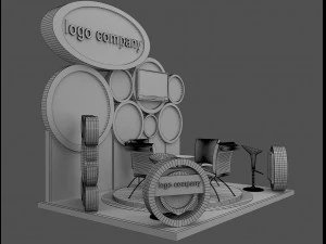 booth exhibition stand a215 3D Model
