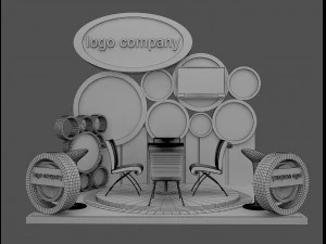 booth exhibition stand a215 3D Model