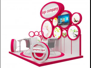 booth exhibition stand a215 3D Model