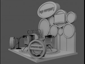 booth exhibition stand a215 3D Model