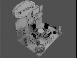 booth exhibition stand a215 3D Model