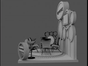 booth exhibition stand a215 3D Model