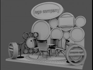 booth exhibition stand a215 3D Model