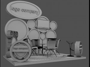 booth exhibition stand a215 3D Model