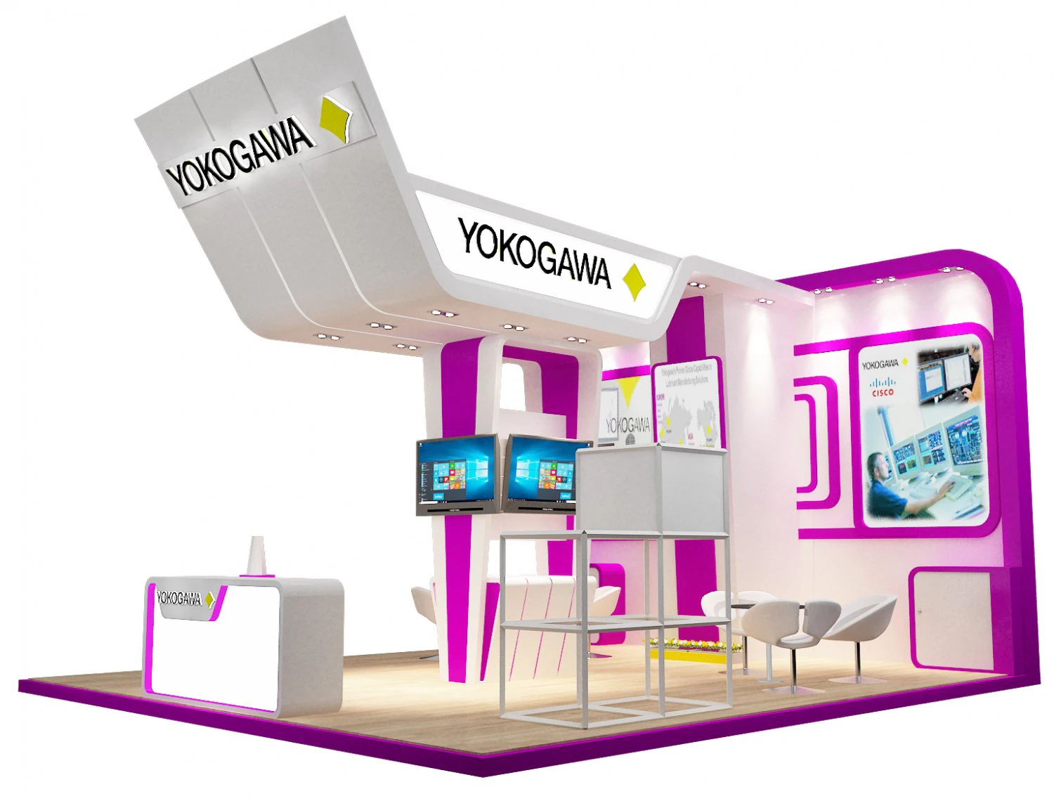booth exhibition stand a222 3D Model .c4d .max .obj .3ds .fbx .stl .blend 