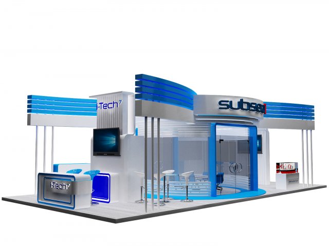 booth exhibition stand a317b 3D Model .c4d .max .obj .3ds .fbx .stl .blend 