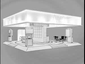 booth exhibition stand a416b 3D Model