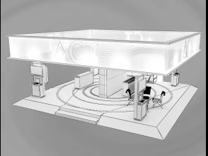booth exhibition stand a416b 3D Model