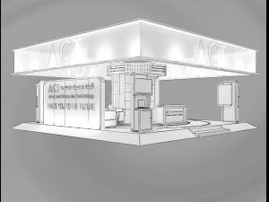booth exhibition stand a416b 3D Model