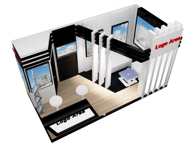 booth exhibition stand a251a 3D Model .c4d .max .obj .3ds .fbx .stl .blend