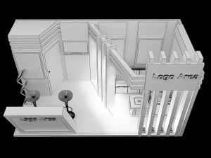booth exhibition stand a251a 3D Model
