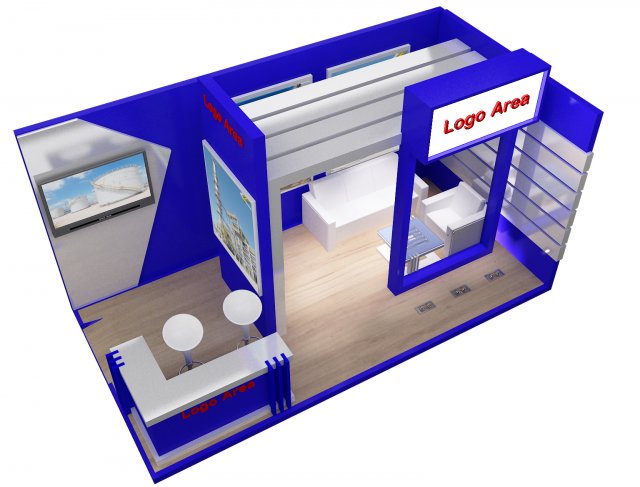 booth exhibition stand a251b Model 3D .c4d .max .obj .3ds .fbx .stl .blend 