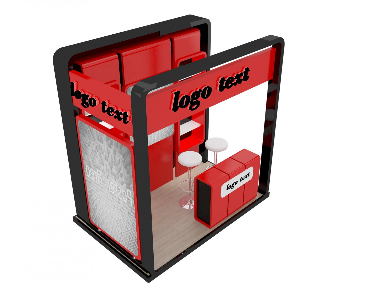 booth exhibition stand a3 3D Model .c4d .max .obj .3ds .fbx .stl .blend