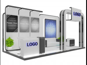बूथ प्रदर्शनी स्टैंड a8 3D मॉडल