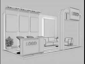 booth exhibition stand a8 3D Model