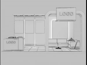 booth exhibition stand a8 3D Model