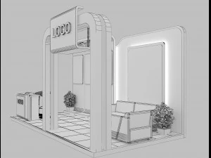 booth exhibition stand a8 3D Model