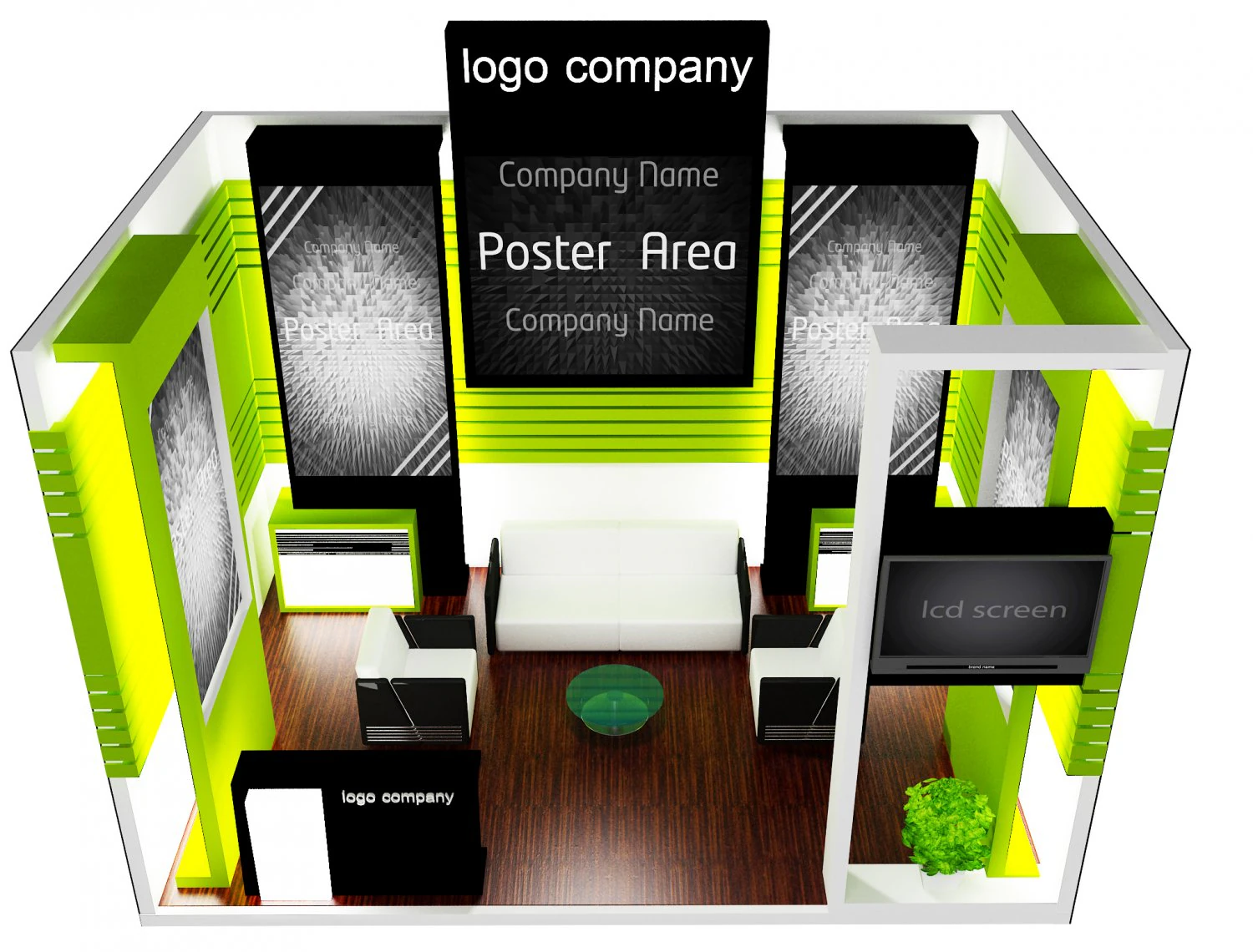 booth exhibition stand a12 3D Model .c4d .max .obj .3ds .fbx .stl .blend 