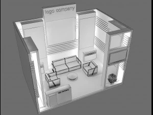 booth exhibition stand a12 3D Model