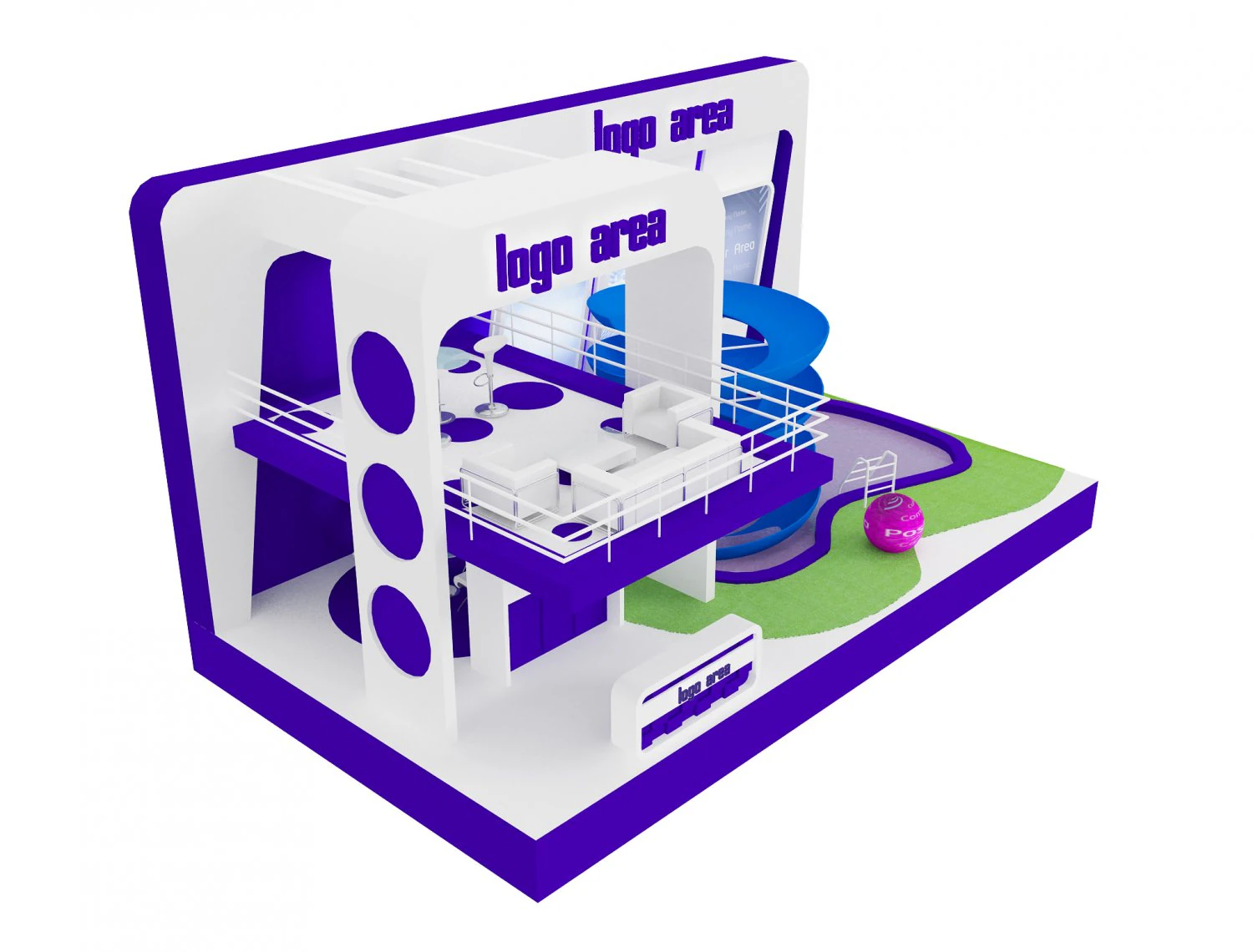 booth exhibition stand a 20 3D Model .c4d .max .obj .3ds .fbx .stl .blend