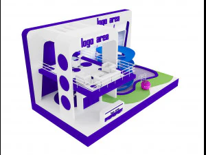 estande de exposição a 20 Modelo 3D