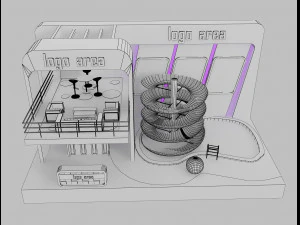 booth exhibition stand a 20 3D Model