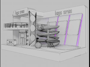 booth exhibition stand a 20 3D Model